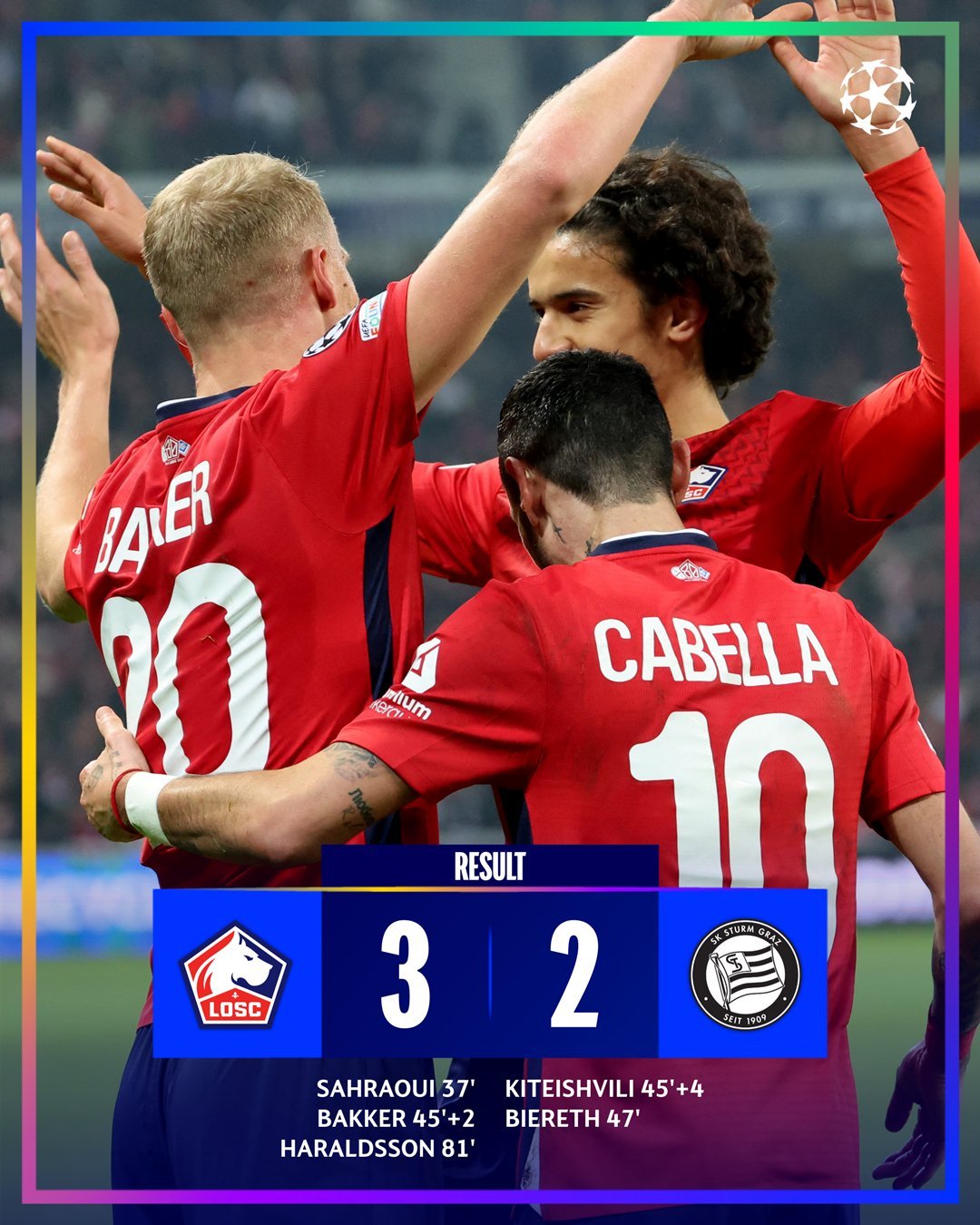 关于里尔在客场击败对手，保持不败纪录的信息